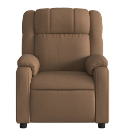 Fauteuil inclinable de massage électrique marron tissu