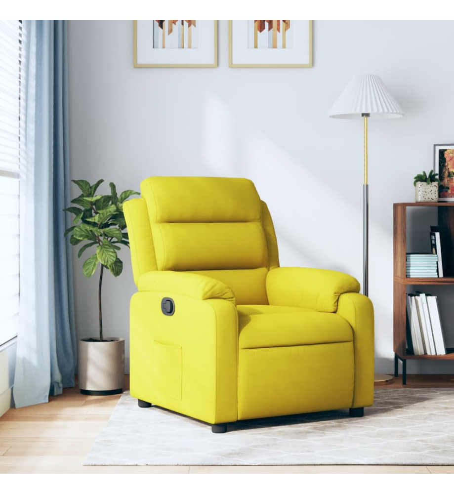 Fauteuil inclinable jaune velours