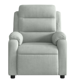 Fauteuil de massage inclinable gris clair velours