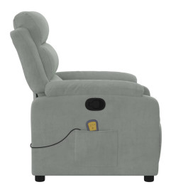 Fauteuil de massage inclinable gris clair velours