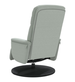 Fauteuil inclinable avec repose-pied gris clair velours