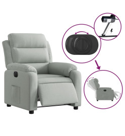 Fauteuil inclinable électrique gris clair velours