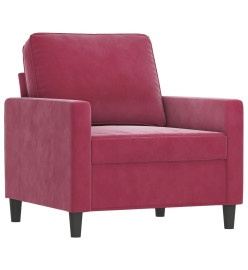 Fauteuil avec repose-pied Rouge bordeaux 60 cm Velours