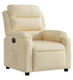 Fauteuil inclinable électrique Crème Tissu