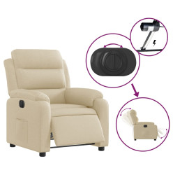 Fauteuil inclinable électrique Crème Tissu