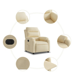 Fauteuil inclinable électrique Crème Tissu