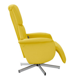 Fauteuil inclinable de massage repose-pieds jaune clair tissu