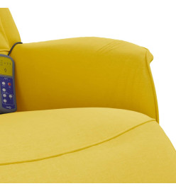 Fauteuil inclinable de massage repose-pieds jaune clair tissu