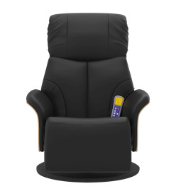 Fauteuil inclinable de massage repose-pieds noir similicuir