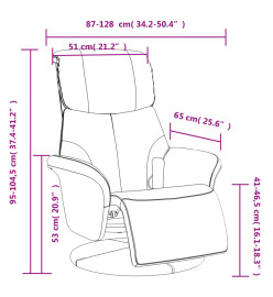 Fauteuil inclinable de massage repose-pieds noir similicuir