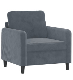 Fauteuil Gris foncé 60 cm Velours