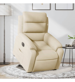 Fauteuil inclinable électrique crème tissu