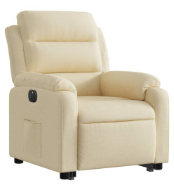 Fauteuil inclinable électrique crème tissu