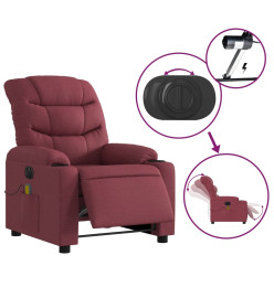 Fauteuil de massage inclinable électrique Rouge bordeaux Tissu