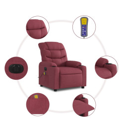 Fauteuil de massage inclinable électrique Rouge bordeaux Tissu