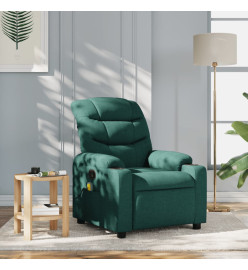 Fauteuil de massage inclinable Vert foncé Tissu