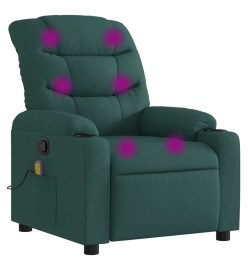 Fauteuil de massage inclinable Vert foncé Tissu