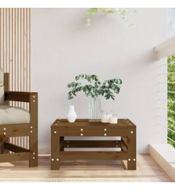 Repose-pied de jardin marron miel bois de pin massif