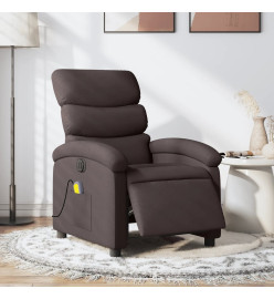 Fauteuil de massage inclinable électrique Marron foncé Tissu