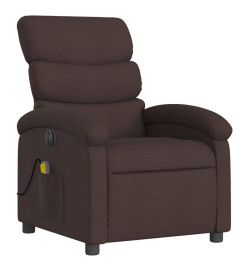 Fauteuil de massage inclinable électrique Marron foncé Tissu