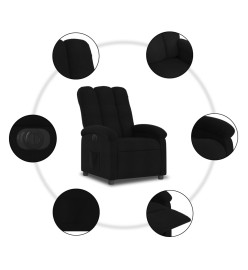 Fauteuil inclinable électrique Noir Tissu