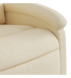 Fauteuil inclinable de massage électrique crème tissu