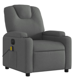 Fauteuil inclinable de massage électrique gris foncé tissu