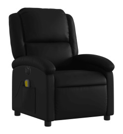 Fauteuil de massage inclinable électrique noir similicuir