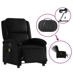 Fauteuil de massage inclinable électrique noir similicuir