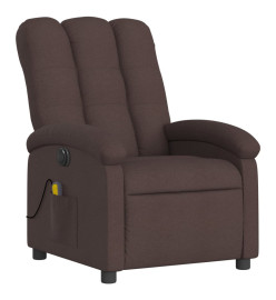 Fauteuil de massage inclinable électrique Marron foncé Tissu