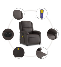 Fauteuil de massage inclinable électrique marron foncé