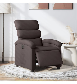 Fauteuil inclinable électrique Marron foncé Tissu