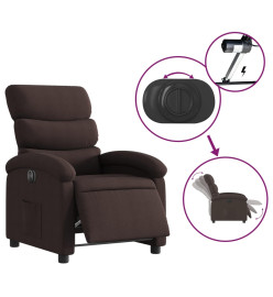 Fauteuil inclinable électrique Marron foncé Tissu