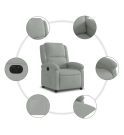 Fauteuil inclinable électrique gris clair velours