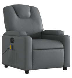 Fauteuil de massage inclinable électrique gris similicuir