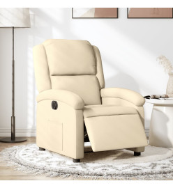 Fauteuil inclinable électrique Crème Tissu