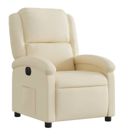 Fauteuil inclinable électrique Crème Tissu