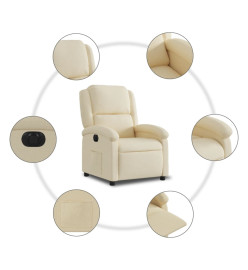 Fauteuil inclinable électrique Crème Tissu