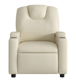 Fauteuil de massage inclinable électrique crème similicuir