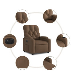 Fauteuil inclinable électrique Marron Tissu