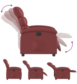 Fauteuil inclinable électrique Rouge bordeaux Similicuir