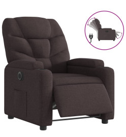 Fauteuil inclinable électrique Marron foncé Tissu