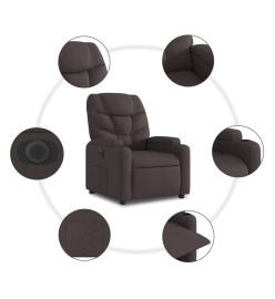 Fauteuil inclinable électrique Marron foncé Tissu