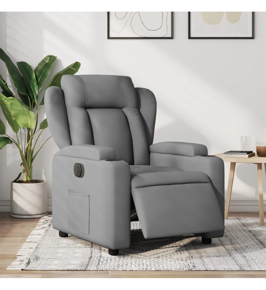 Fauteuil inclinable électrique Gris clair Tissu