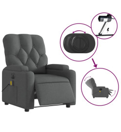 Fauteuil inclinable de massage électrique gris foncé tissu