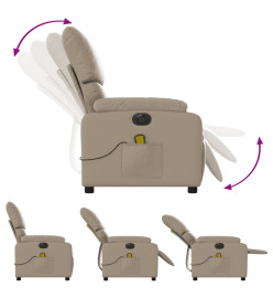 Fauteuil de massage inclinable électrique cappuccino similicuir