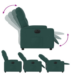 Fauteuil inclinable électrique Vert foncé Tissu