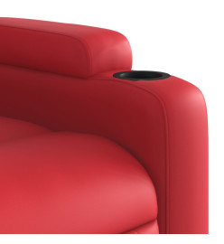 Fauteuil de massage inclinable électrique rouge similicuir