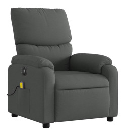 Fauteuil inclinable de massage électrique gris foncé tissu