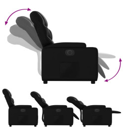 Fauteuil inclinable électrique Noir Similicuir